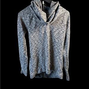 Athleta Gray Heather Cowl Pullover Top